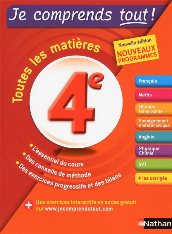 Je comprends tout Tome 8 : 4ème ; toutes les matières (édition 2016)
